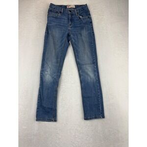 Levis 511 Women's 27x29 14 Reg Jeans Deep Blue Medium Washed Denim HighLow Fade